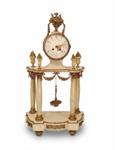 NAPOLEON III UHR IN MARMOR UND VERGOLDETER BRONZE MITTE DES 19. JAHRHUNDERTS